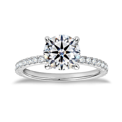 Moissanite Silver Ring 2 Carat