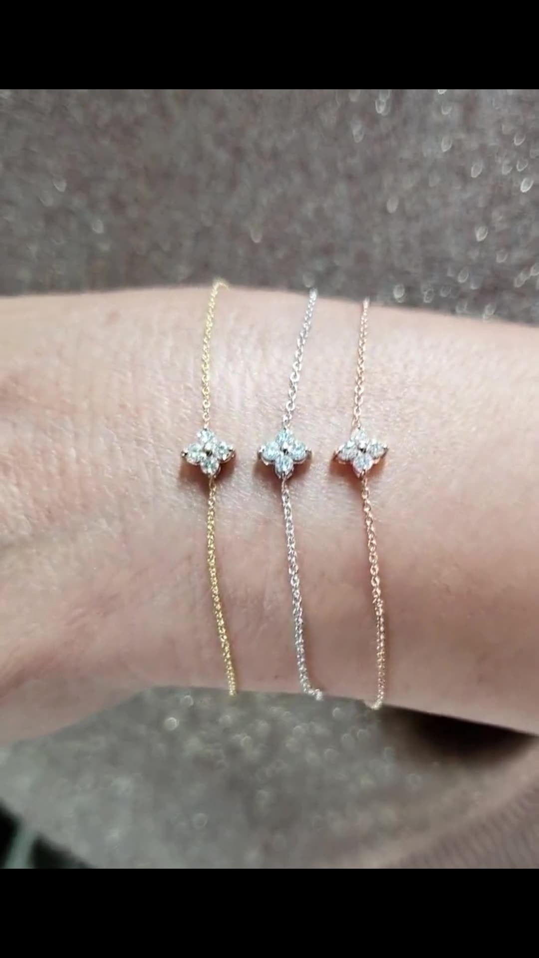 Minimalist Four-Leaf Clover Moissanite Bracelet