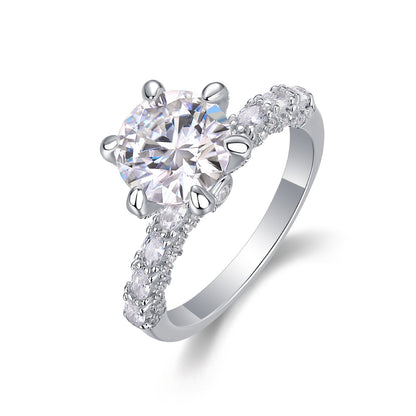 Moissanite Engagement Silver Ring