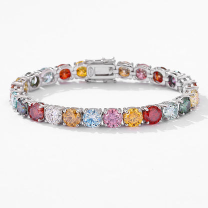 Rainbow Moissanite Tennis Bracelet 