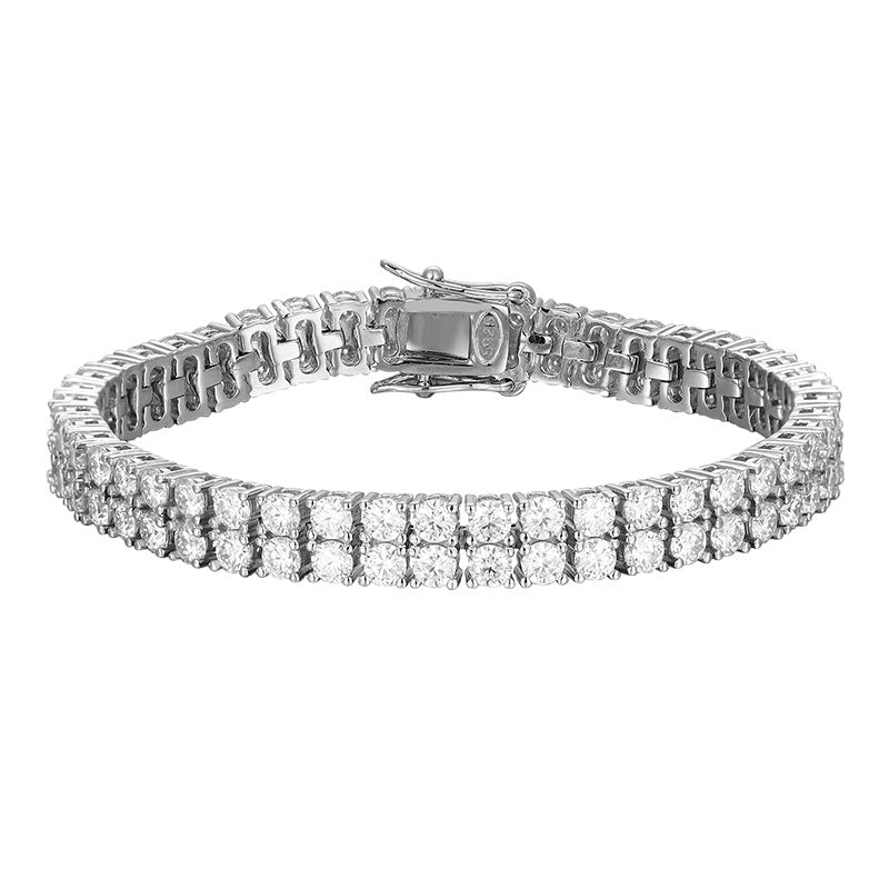 Double Row Moissanite Tennis Bracelet