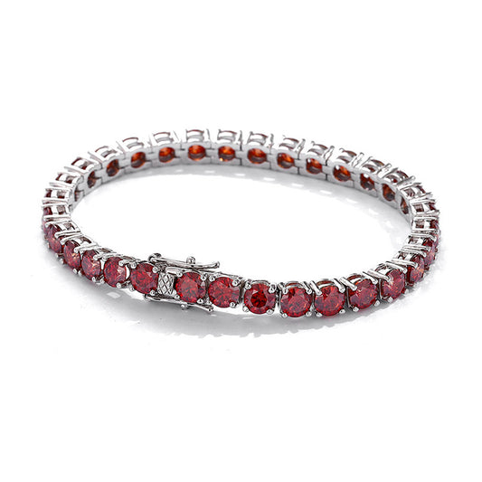 Red Moissanite Tennis Bracelet 