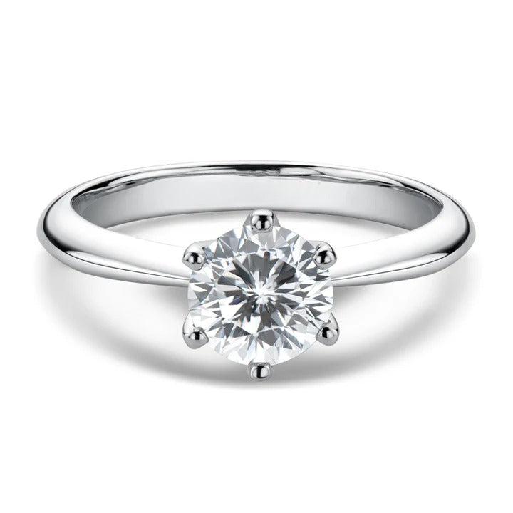 Six Claw Round Moissanite Solitaire Ring. Lifetime Warranty – AnnMee ...