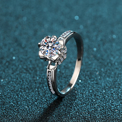 Flower Moissanite Diamond Classic Ring