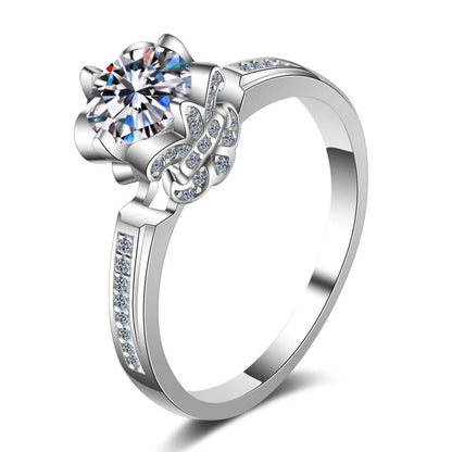 Flower Moissanite Diamond Classic Ring