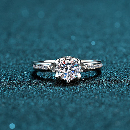 Flower Moissanite Diamond Classic Ring