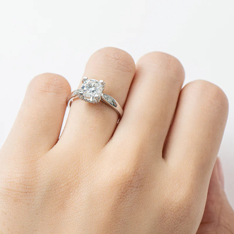 Moissanite Micro Setting Solitaire Ring