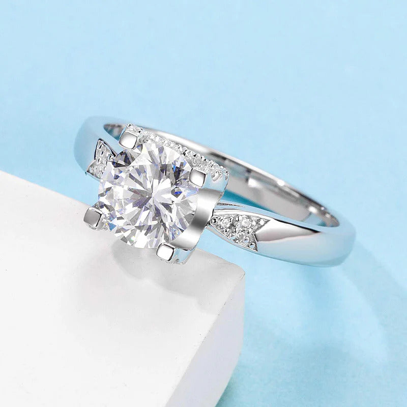 Moissanite Micro Setting Solitaire Ring