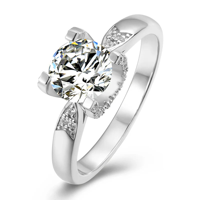 Moissanite Micro Setting Solitaire Ring