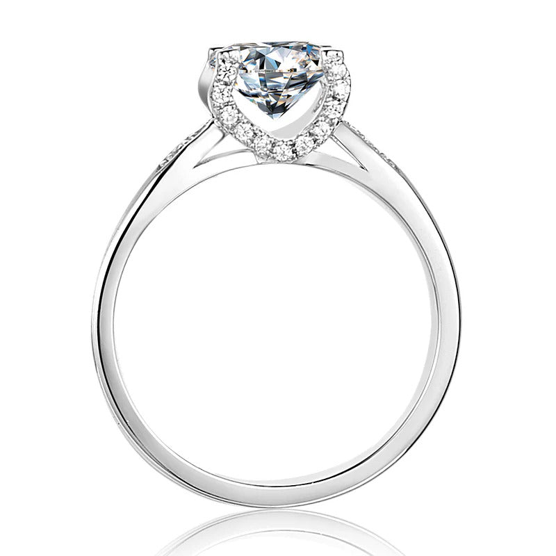 Moissanite Micro Setting Solitaire Ring