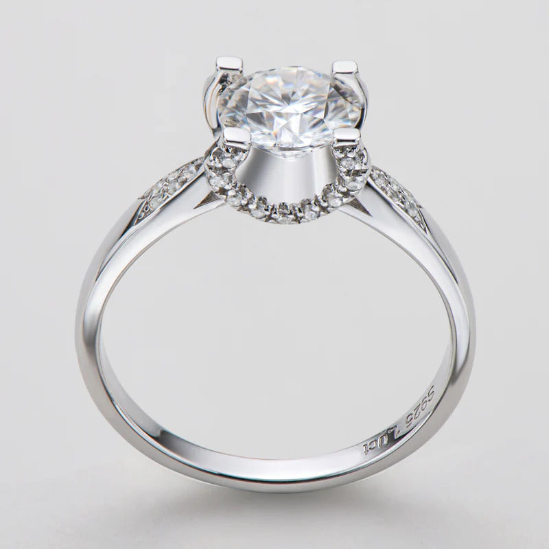 Moissanite Micro Setting Solitaire Ring