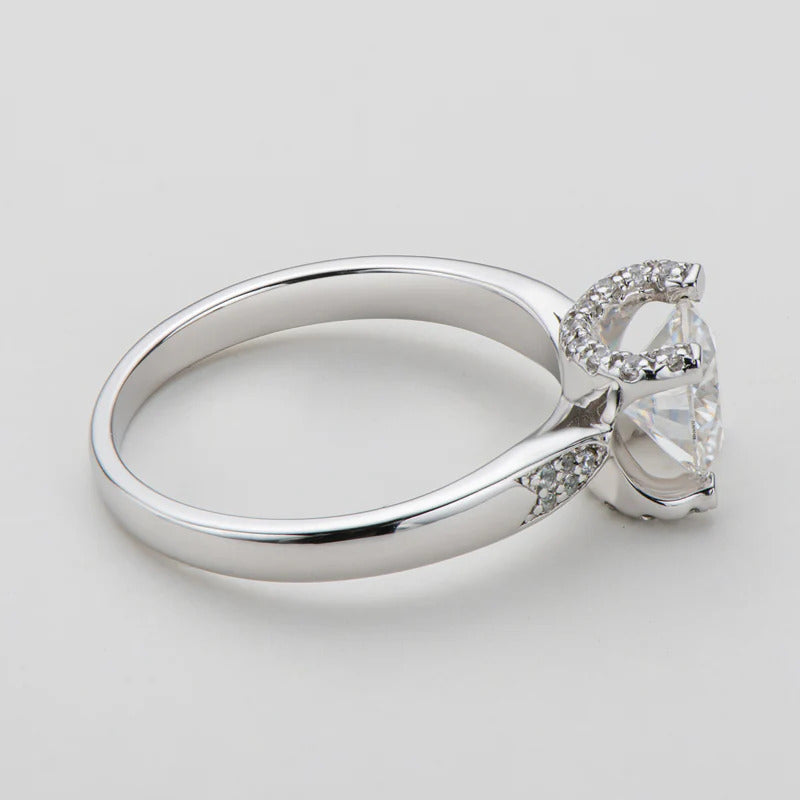 Moissanite Micro Setting Solitaire Ring