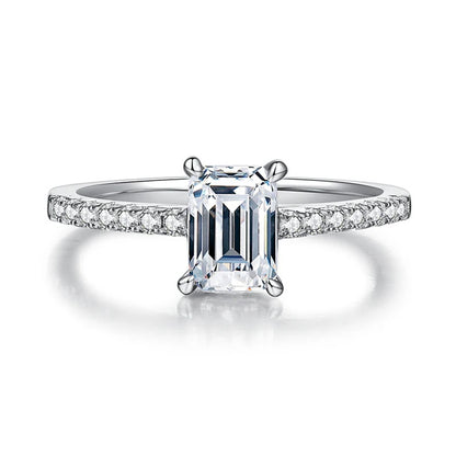 Classic Emerald Cut Moissanite Ring