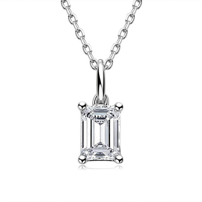 Emerald Cut Moissanite Diamond Pendant