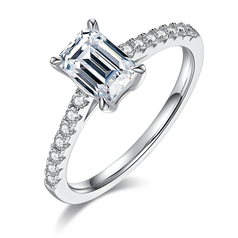 Classic Emerald Cut Moissanite Ring