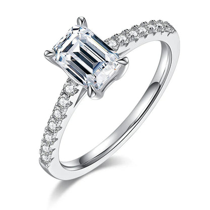 Classic Emerald Cut Moissanite Ring