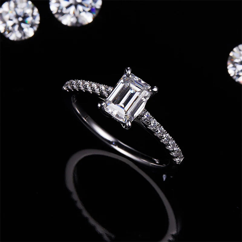 Classic Emerald Cut Moissanite Ring