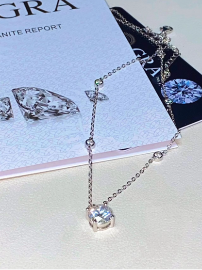 2 Ct Moissanite Silver Necklace