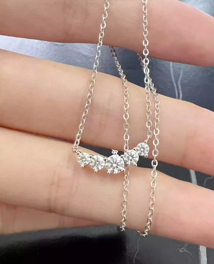 Five Stone Moissanite Necklace