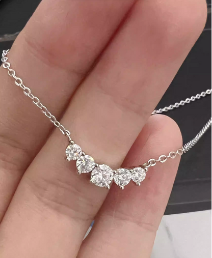 Five Stone Moissanite Necklace