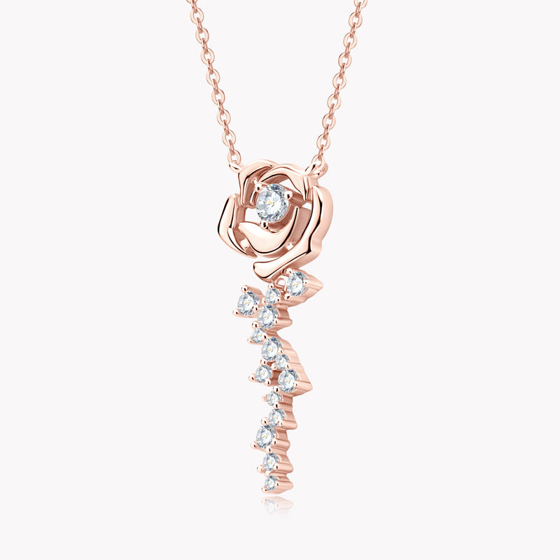 Moissanite Flower Pendant 