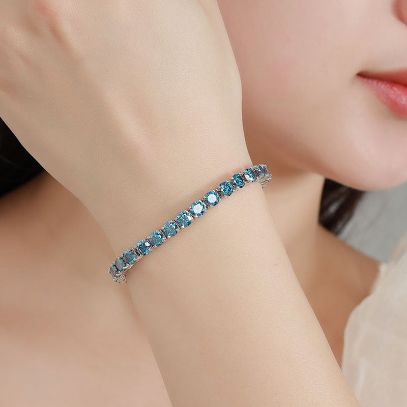 Blue Tennis Bracelet 