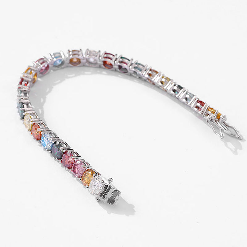 Multicolor Moissanite Tennis Bracelet 