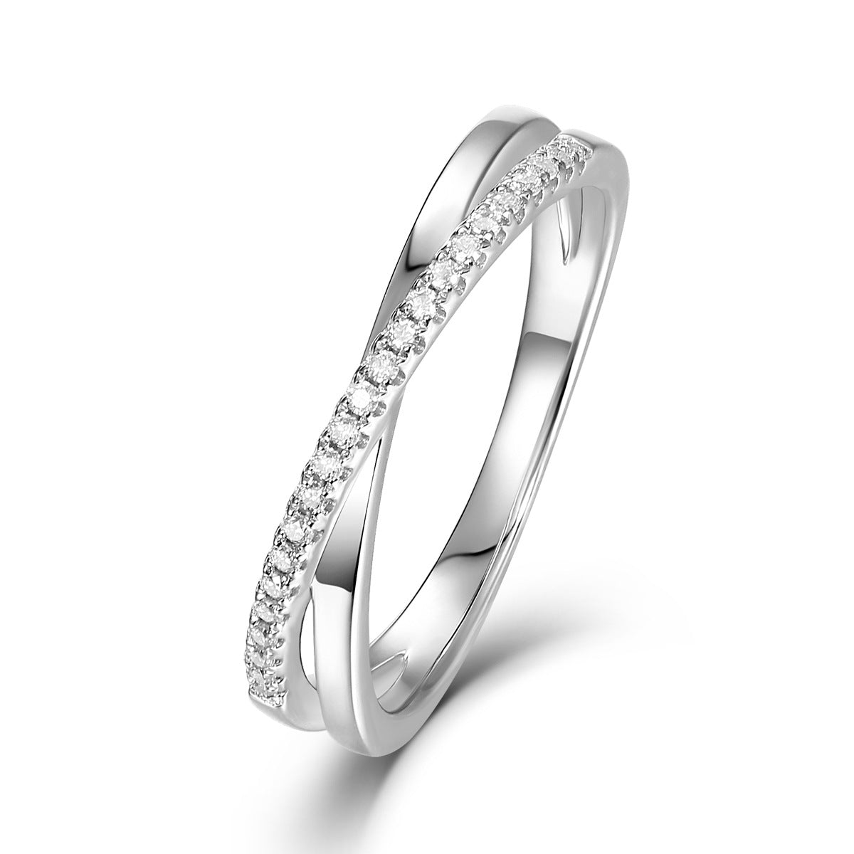 Moissanite Diamond Split Shank Ring