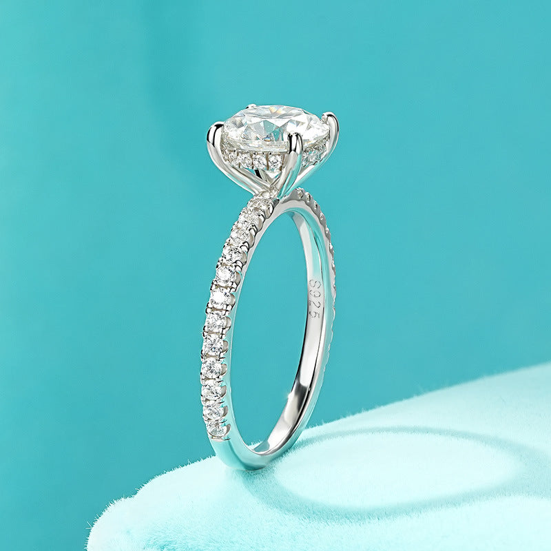 Moissanite Silver Ring 2 Carat