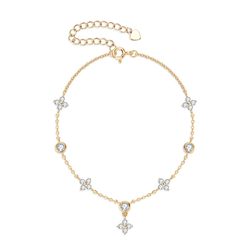 Classic Four-Leaf Clover Moissanite Bracelet