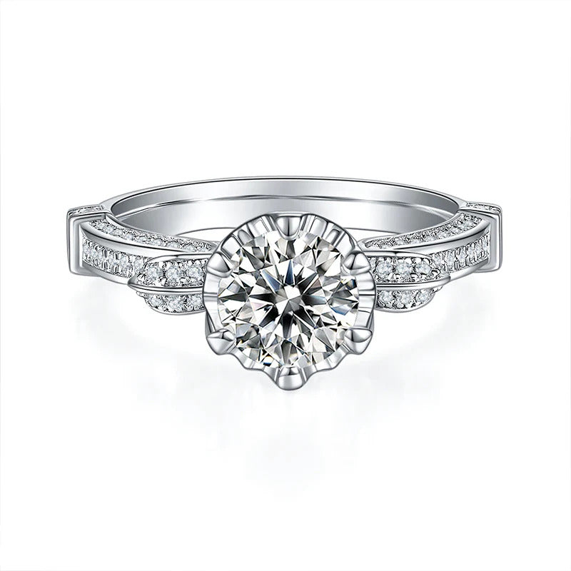  Round Cut 1ct Moissanite Ring