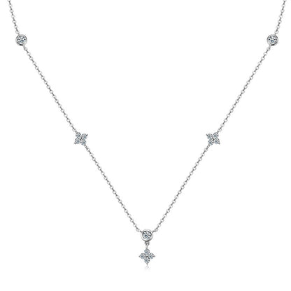 Silver Dainty Moissanite Pendant 