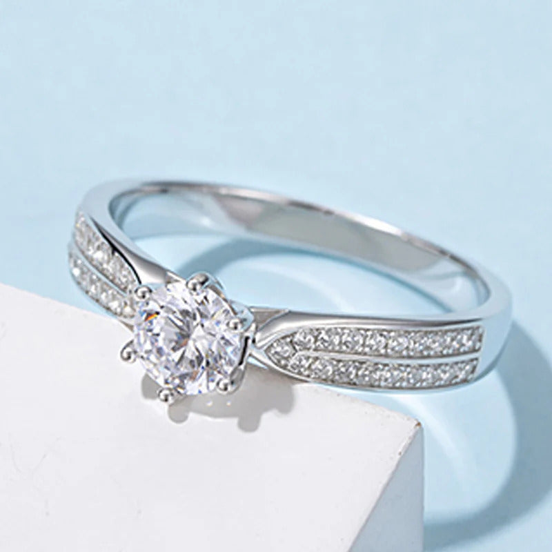 Classic Silver Moissanite Ring