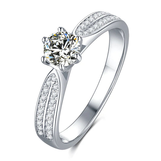 Classic Silver Moissanite Ring