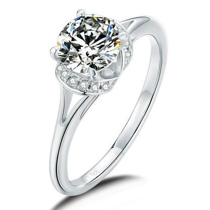 Moissanite Silver Solitaire Rings