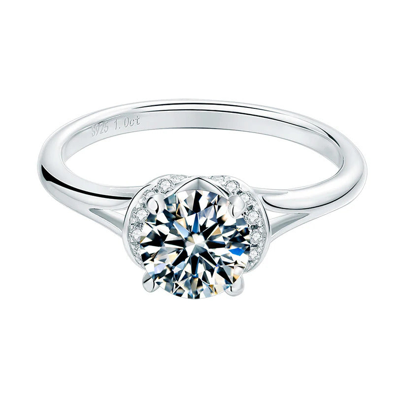 Moissanite Silver Solitaire Rings