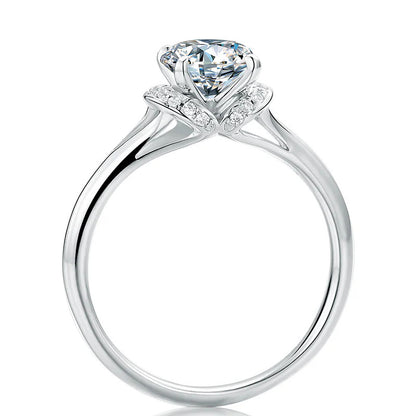 Moissanite Silver Solitaire Rings