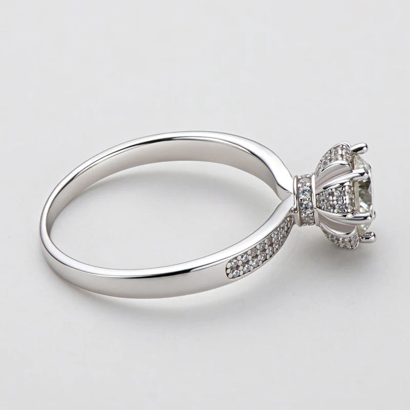 Silver Moissanite Diamond Classic Ring