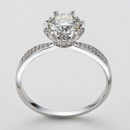 Silver Moissanite Diamond Classic Ring