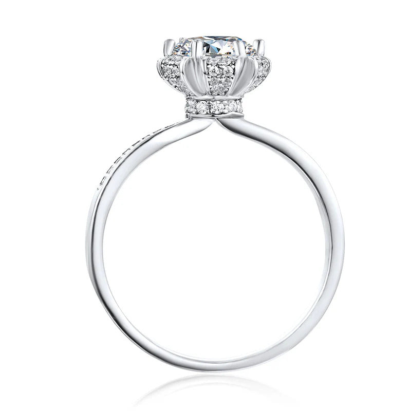 Silver Moissanite Diamond Classic Ring