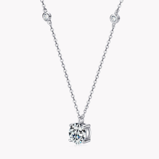 2 Ct Moissanite Silver Necklace