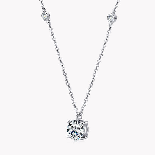 2 Ct Moissanite Silver Necklace