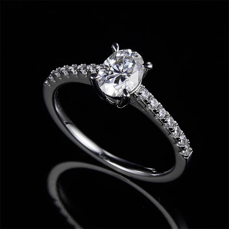 Oval Cut Moissanite Ring