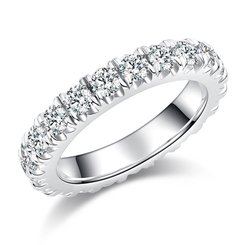 Round Cut Eternity Moissanite Ring