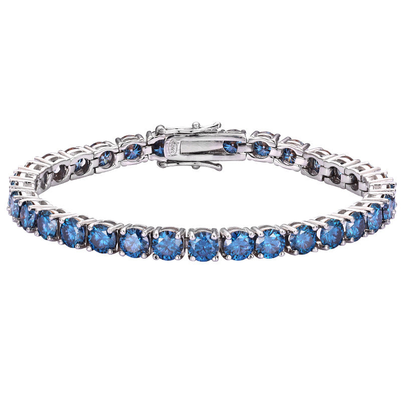 Blue Moissanite Tennis Bracelet 