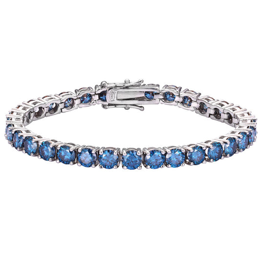 Blue Moissanite Tennis Bracelet 