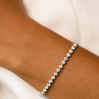 Three-Prong Moissanite Tennis Bracelet 