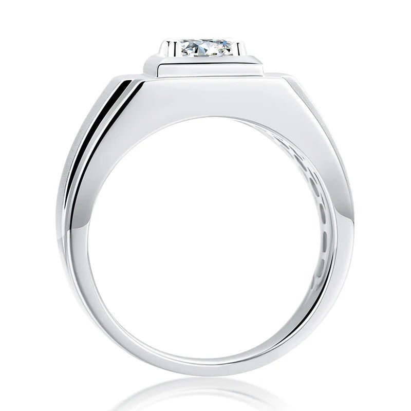 Moissanite Diamond Solitaire Men's Ring