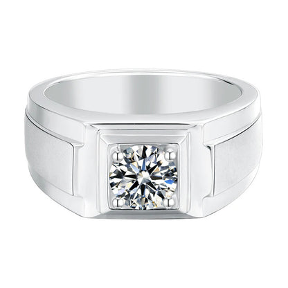 Moissanite Diamond Solitaire Men's Ring