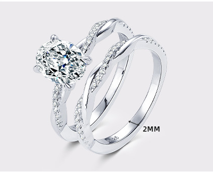 Oval Moissanite Diamond Wedding Set